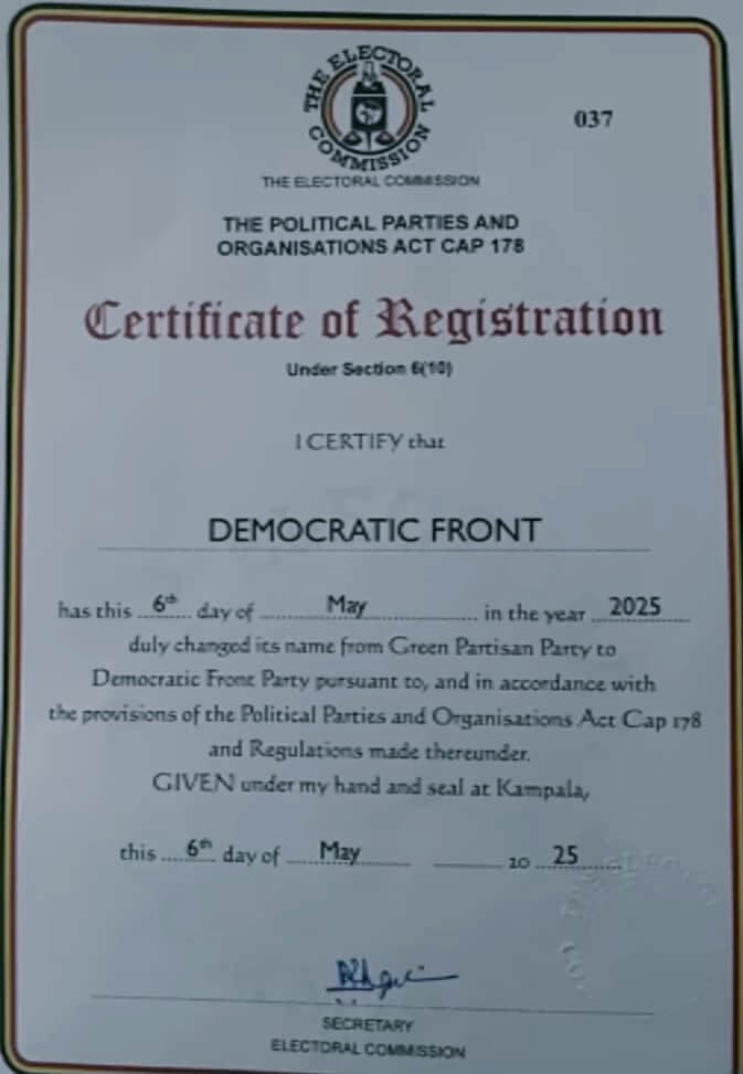 Ugandan opposition splits as Mpuuga unveils Democratic Front.