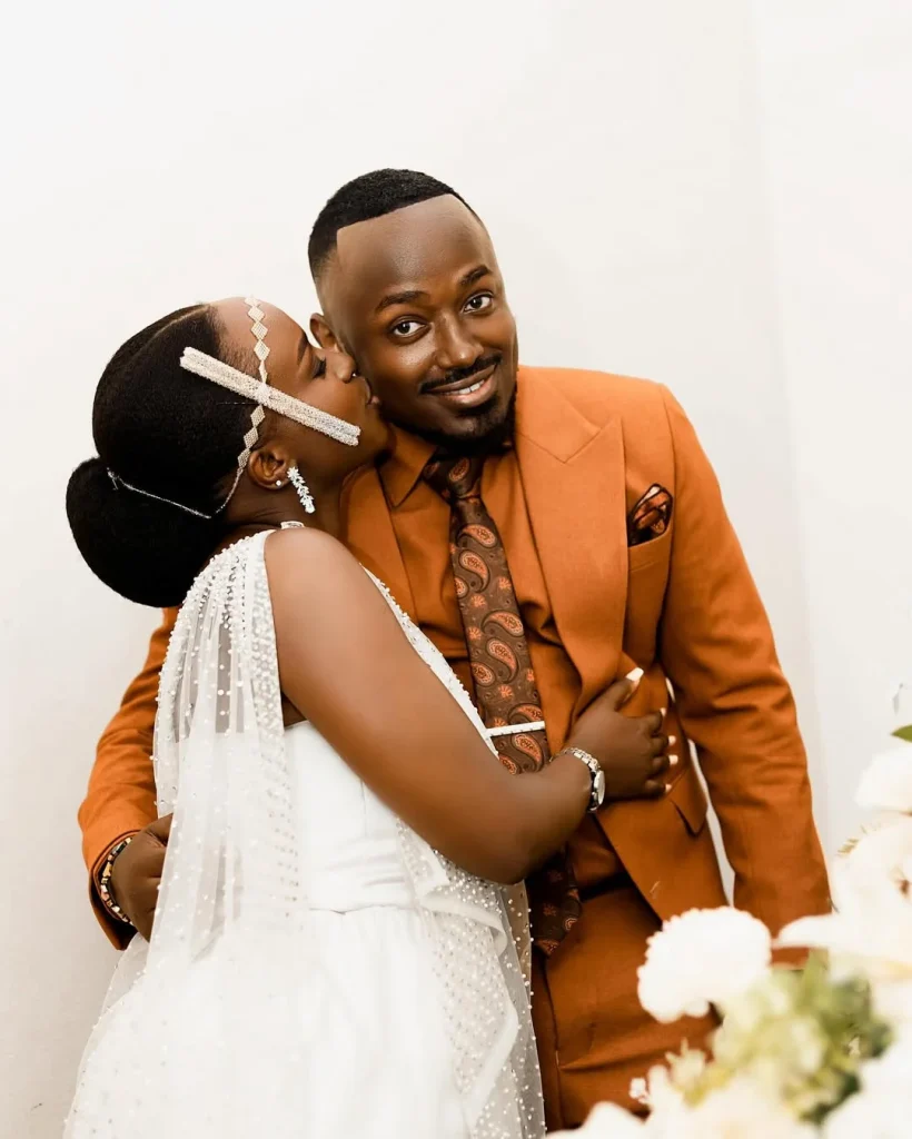 fiancée Emily Nyawira, weeks after proposing at a luxury resort near Kampala.