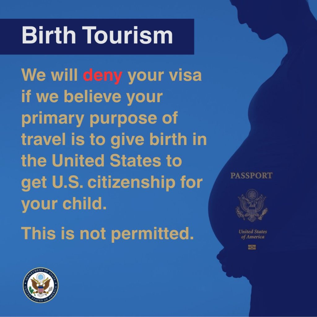 Planning to give birth in the US.
