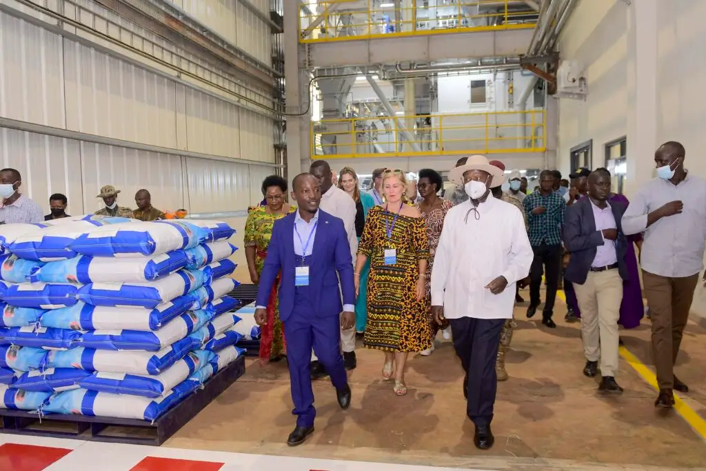 Dutch firm launches fish feed plant in Uganda amid growing ties.
