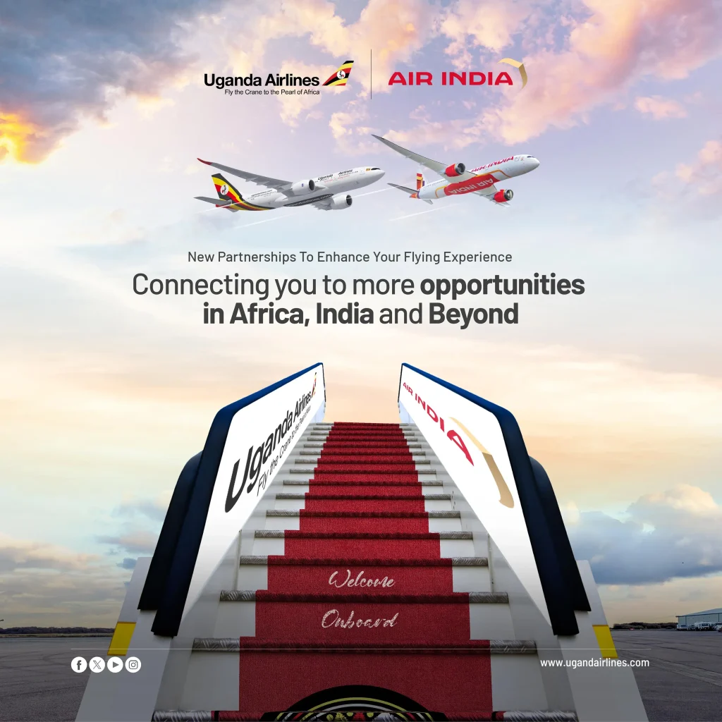 Uganda Airlines signs interline deal with Air India to widen global network.