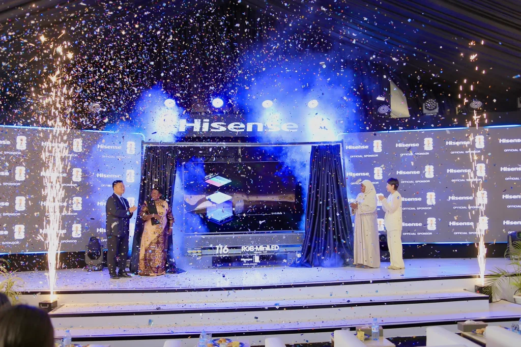 Experience the future of TV with Hisense 116-inch UX RGB Mini-LED.