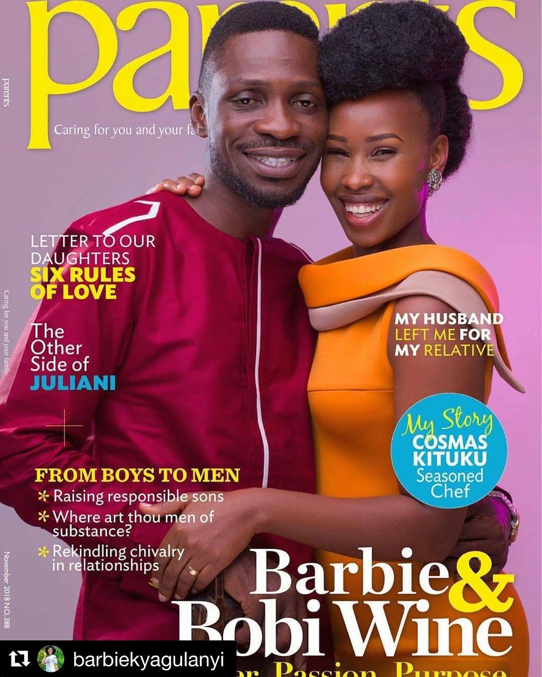 Bobi Wine and Barbie Share First Joint Parents Magazine