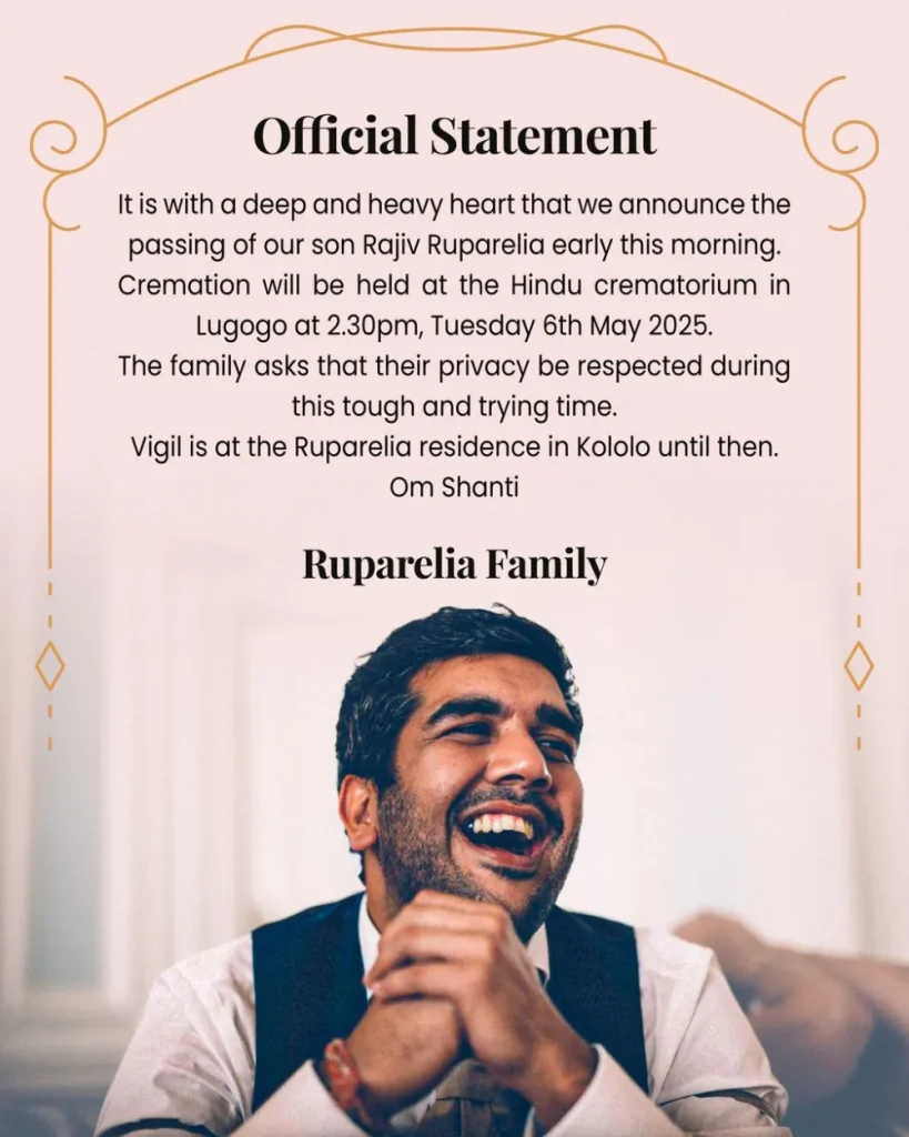 Tributes pour in as Rajiv Ruparelia is laid to rest.